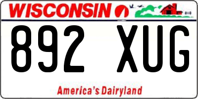 WI license plate 892XUG