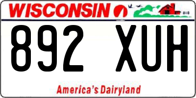 WI license plate 892XUH