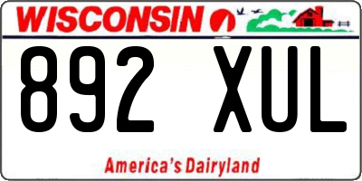 WI license plate 892XUL