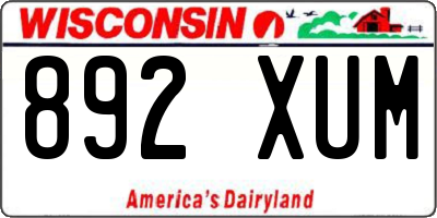 WI license plate 892XUM