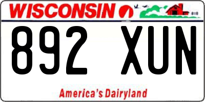 WI license plate 892XUN