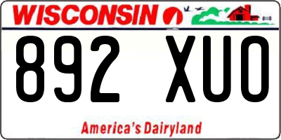 WI license plate 892XUO