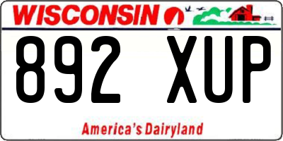 WI license plate 892XUP