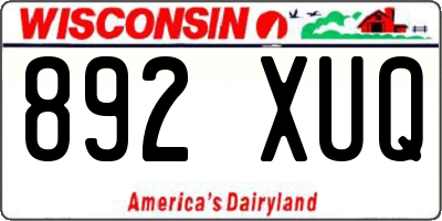 WI license plate 892XUQ