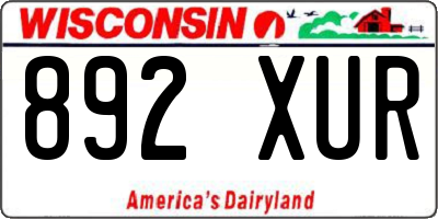 WI license plate 892XUR