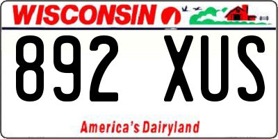 WI license plate 892XUS