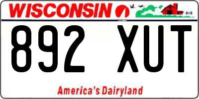 WI license plate 892XUT