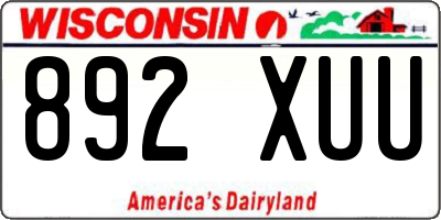 WI license plate 892XUU