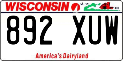 WI license plate 892XUW
