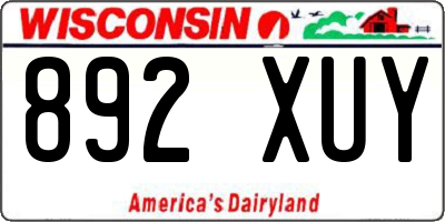 WI license plate 892XUY
