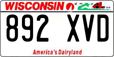 WI license plate 892XVD