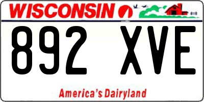 WI license plate 892XVE
