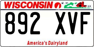 WI license plate 892XVF