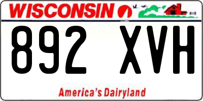WI license plate 892XVH