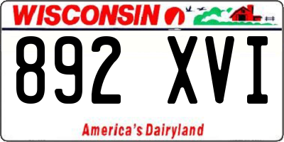 WI license plate 892XVI