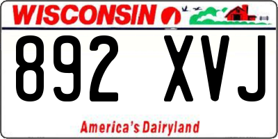 WI license plate 892XVJ