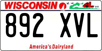WI license plate 892XVL