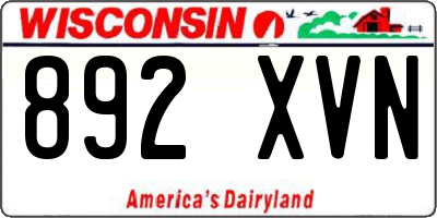 WI license plate 892XVN