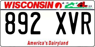 WI license plate 892XVR