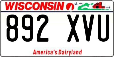 WI license plate 892XVU
