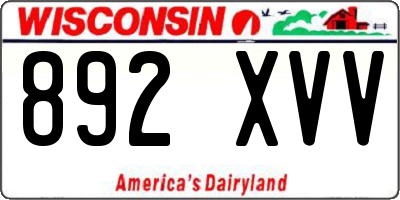 WI license plate 892XVV