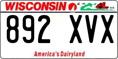 WI license plate 892XVX