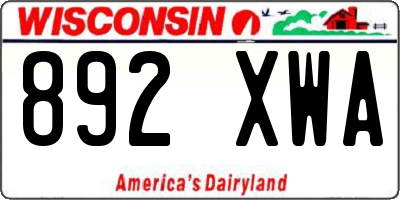 WI license plate 892XWA