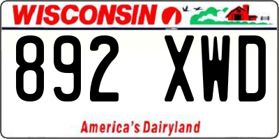 WI license plate 892XWD