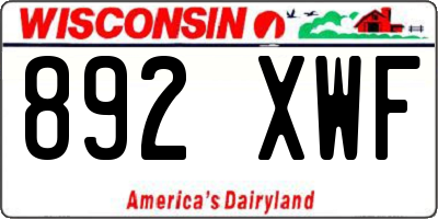 WI license plate 892XWF