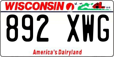 WI license plate 892XWG