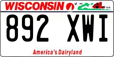 WI license plate 892XWI