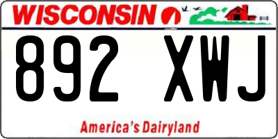WI license plate 892XWJ