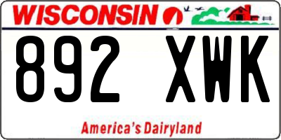 WI license plate 892XWK