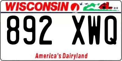 WI license plate 892XWQ