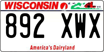 WI license plate 892XWX