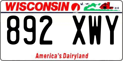WI license plate 892XWY