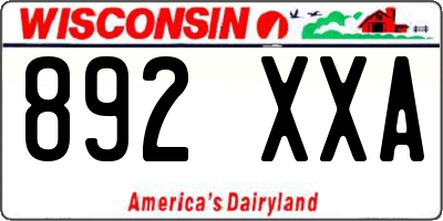 WI license plate 892XXA