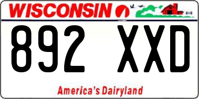 WI license plate 892XXD