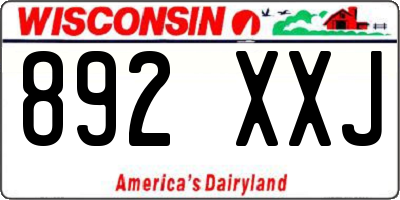 WI license plate 892XXJ
