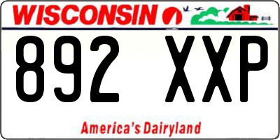 WI license plate 892XXP
