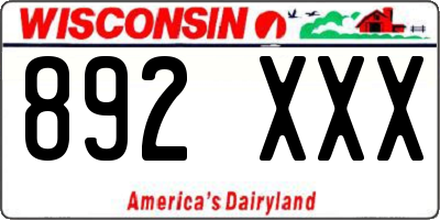 WI license plate 892XXX