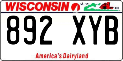 WI license plate 892XYB