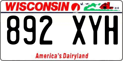 WI license plate 892XYH