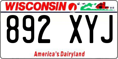 WI license plate 892XYJ