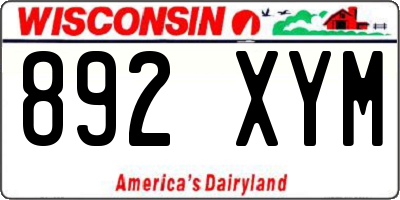 WI license plate 892XYM