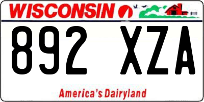 WI license plate 892XZA