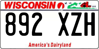 WI license plate 892XZH