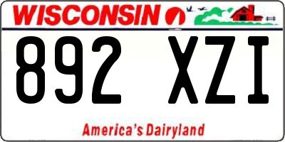 WI license plate 892XZI