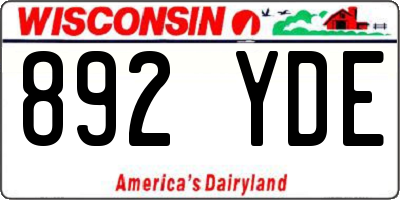 WI license plate 892YDE