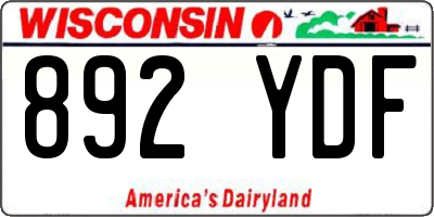 WI license plate 892YDF